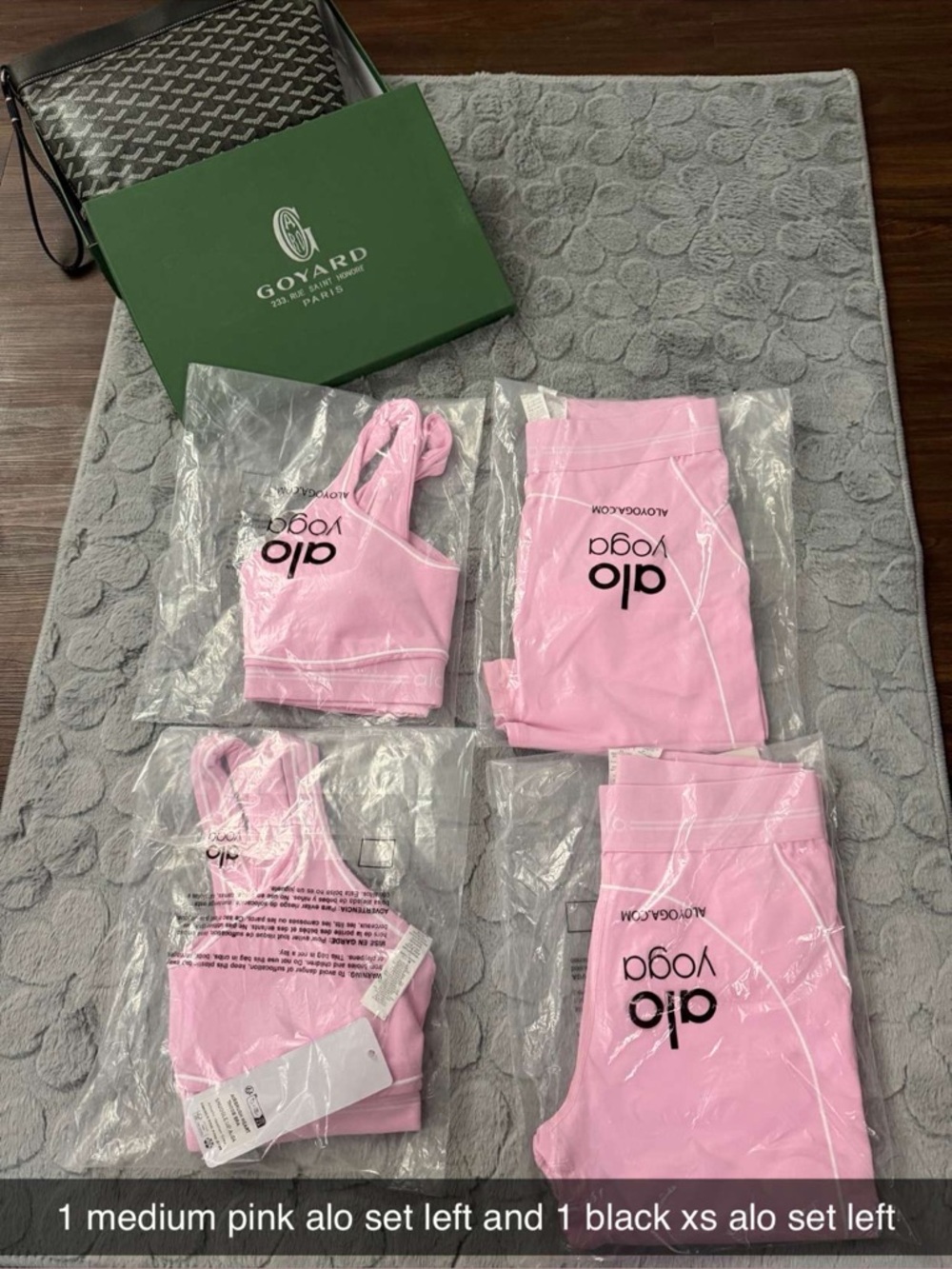 ALO Yoga Pink Activewear Set — Pastel Pink Two-Piece Styles (4 pcs)